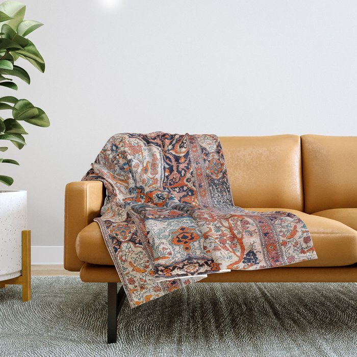 Tabriz Azerbaijan Northwest Persian Rug Print Throw Blanket Gallery Image 1