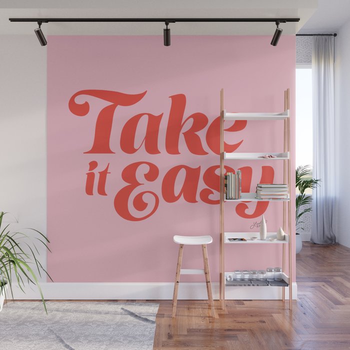 Take it Easy (Red/Pink Palette) Wall Mural Gallery Image 1