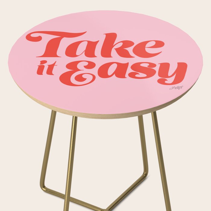 Take it Easy (Red/Pink Palette) Side Table Gallery Image 2