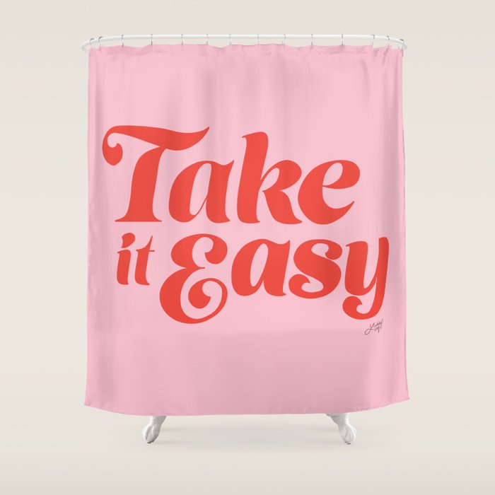 Take it Easy (Red/Pink Palette) Shower Curtain Gallery Image 1