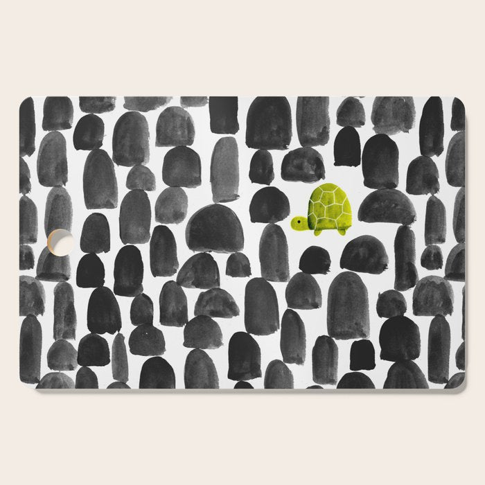 Turtle in Stone Garden Cutting Board Gallery Image 1