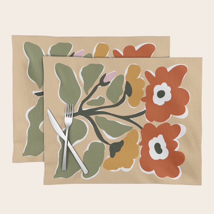 big blooming matisse flower  Placemat Gallery Image 1