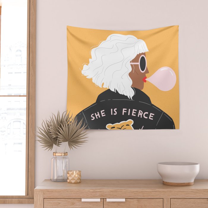 She Is Fierce Wall Tapestry Gallery Image 2