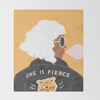 She Is Fierce Throw Blanket Gallery Image 2