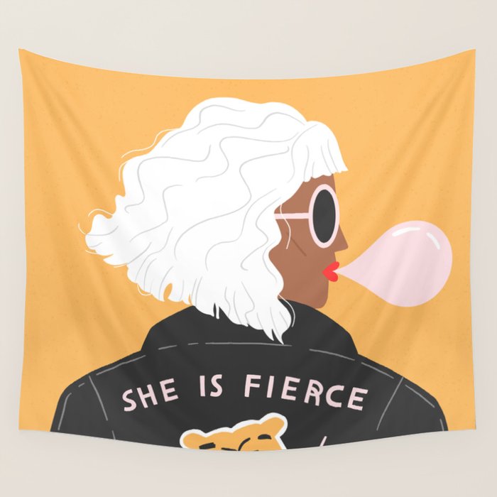 She Is Fierce Wall Tapestry Gallery Image 1