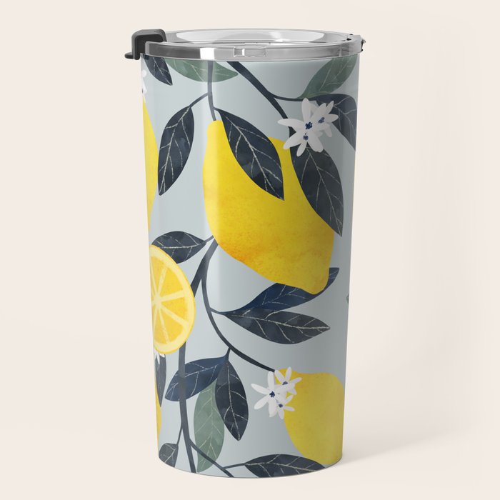 Lemons pattern Travel Mug Gallery Image 3