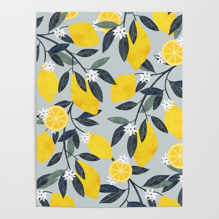Lemons pattern Poster Gallery Image 1