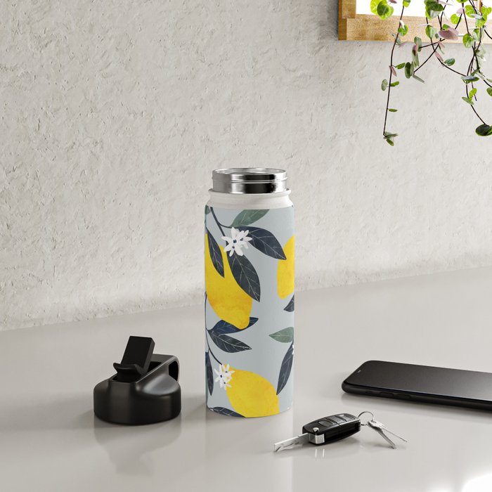 Lemons pattern Water Bottle Gallery Image 4