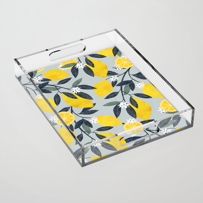 Lemons pattern Acrylic Tray Gallery Image 1