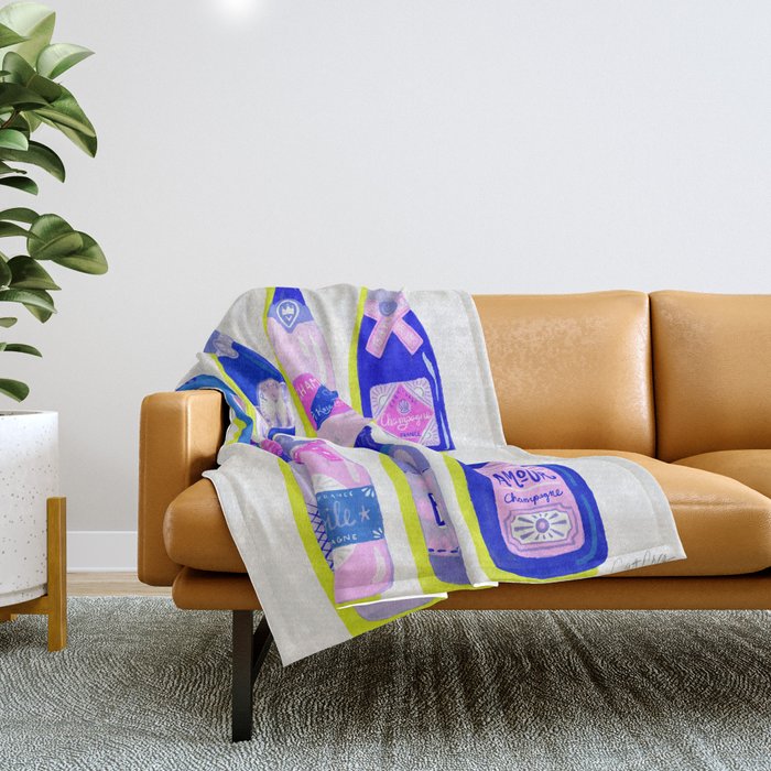 French Champagne Collection - Indigo Throw Blanket Gallery Image 1