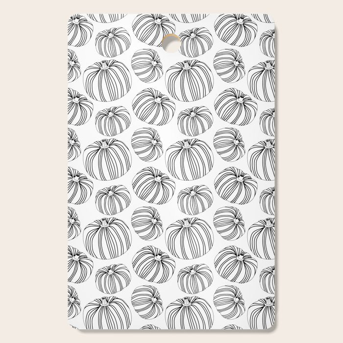 Black and white pumpkin vegetable pattern Cutting Board Gallery Image 1