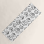 Black and white pumpkin vegetable pattern Yoga Mat Gallery Image 1
