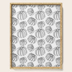 Black and white pumpkin vegetable pattern Serving Tray Gallery Image 1