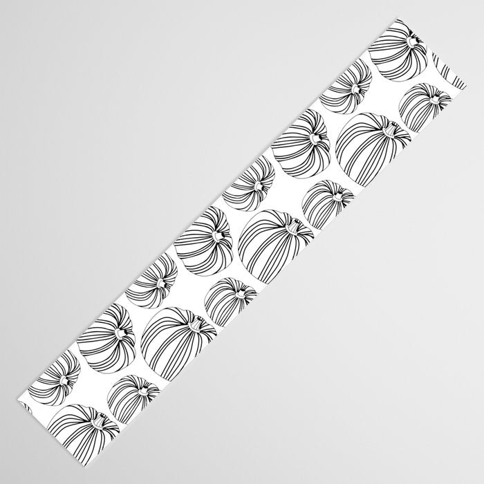 Black and white pumpkin vegetable pattern Table Runner Gallery Image 3