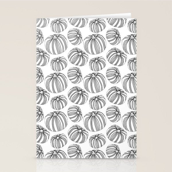 Black and white pumpkin vegetable pattern Stationery Card Gallery Image 2