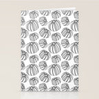 Black and white pumpkin vegetable pattern Stationery Card Gallery Image 2