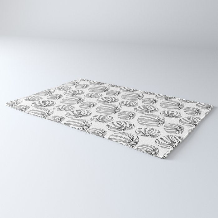 Black and white pumpkin vegetable pattern Rug Gallery Image 3