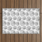 Black and white pumpkin vegetable pattern Outdoor Rug Gallery Image 1