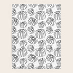 Black and white pumpkin vegetable pattern Poster Gallery Image 4