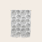 Black and white pumpkin vegetable pattern Wall Hanging Gallery Image 1