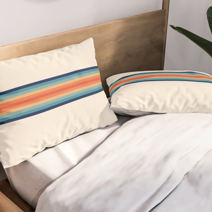 Retro 70s Vintage Summer Style Stripes - Conima Pillow Sham Gallery Image 2