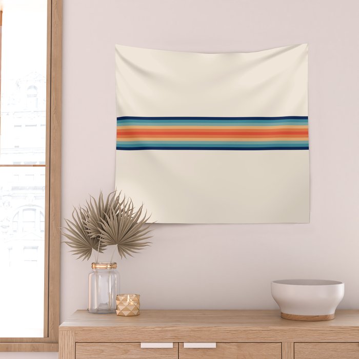 Retro 70s Vintage Summer Style Stripes - Conima Wall Tapestry Gallery Image 2