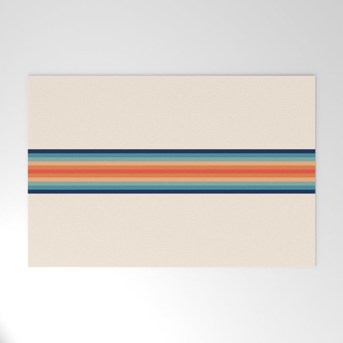 Retro 70s Vintage Summer Style Stripes - Conima Welcome Mat Gallery Image 1