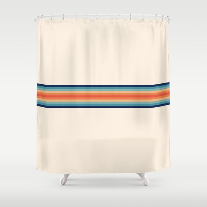 Retro 70s Vintage Summer Style Stripes - Conima Shower Curtain Gallery Image 1