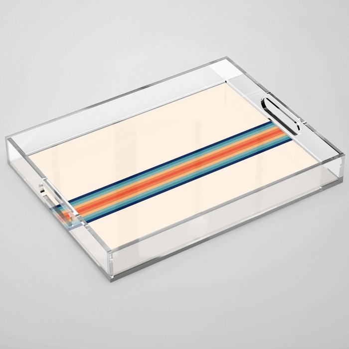 Retro 70s Vintage Summer Style Stripes - Conima Acrylic Tray Gallery Image 1