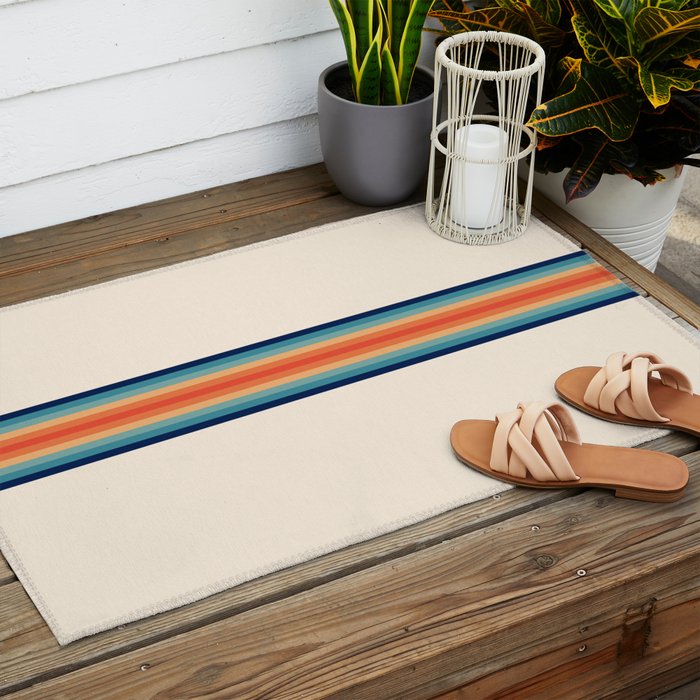 Retro 70s Vintage Summer Style Stripes - Conima Outdoor Rug Gallery Image 2