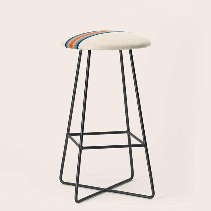 Retro 70s Vintage Summer Style Stripes - Conima Stool Gallery Image 1
