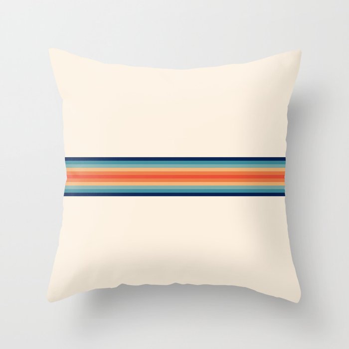 Retro 70s Vintage Summer Style Stripes - Conima Throw Pillow Gallery Image 6