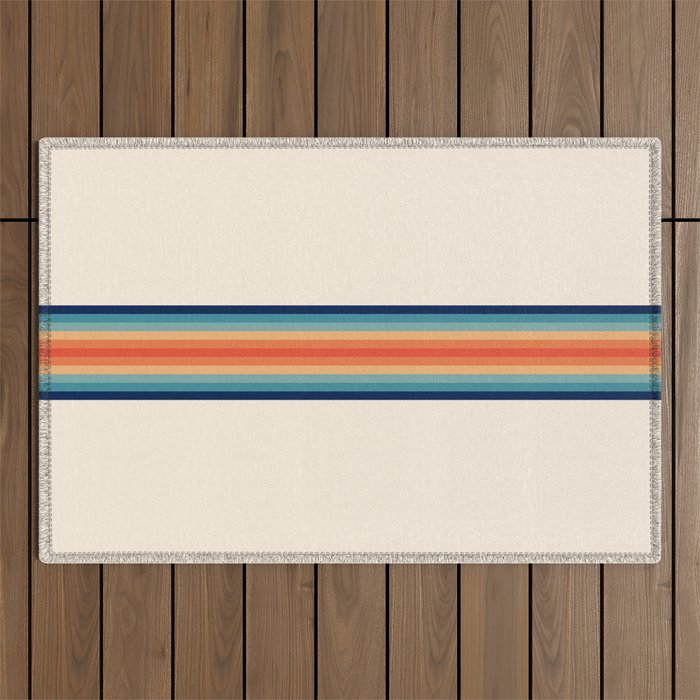 Retro 70s Vintage Summer Style Stripes - Conima Outdoor Rug Gallery Image 1