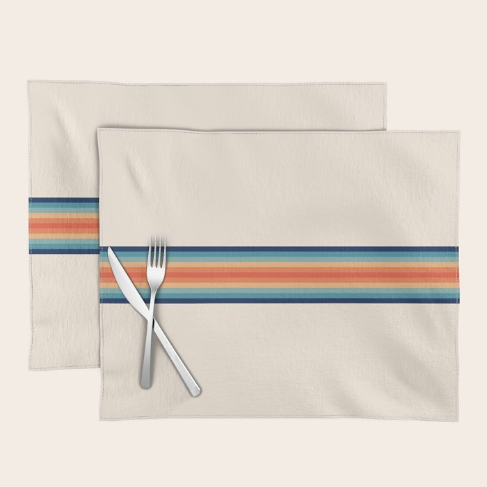 Retro 70s Vintage Summer Style Stripes - Conima Placemat Gallery Image 1