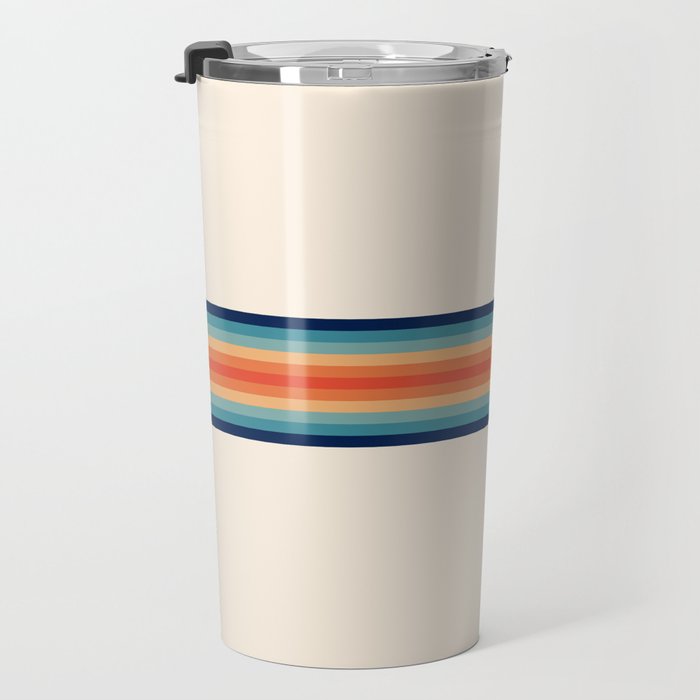 Retro 70s Vintage Summer Style Stripes - Conima Travel Mug Gallery Image 3
