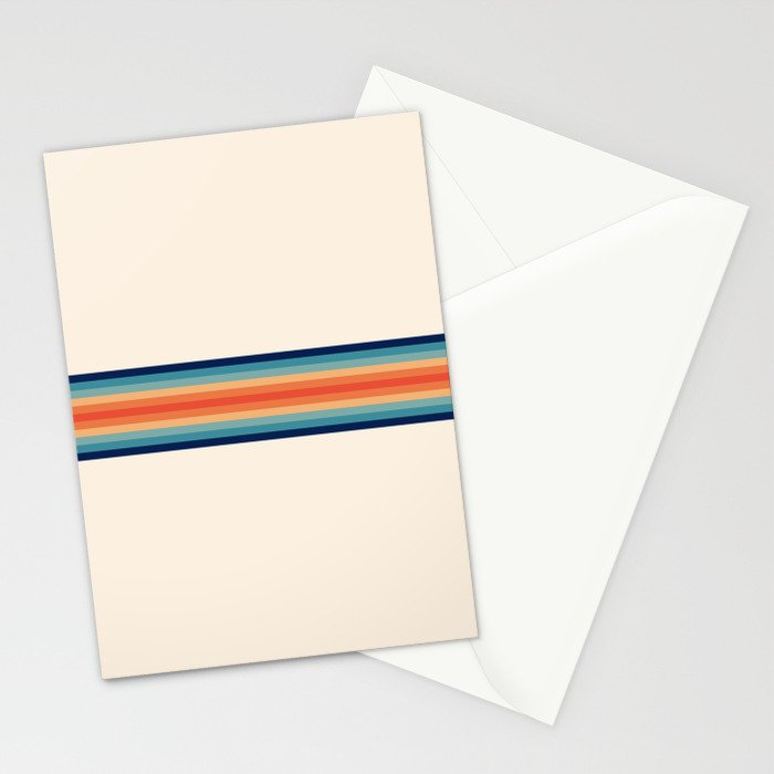 Retro 70s Vintage Summer Style Stripes - Conima Stationery Card Gallery Image 2