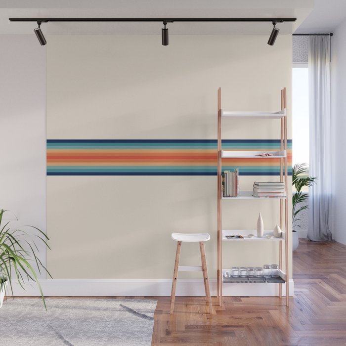 Retro 70s Vintage Summer Style Stripes - Conima Wall Mural Gallery Image 1