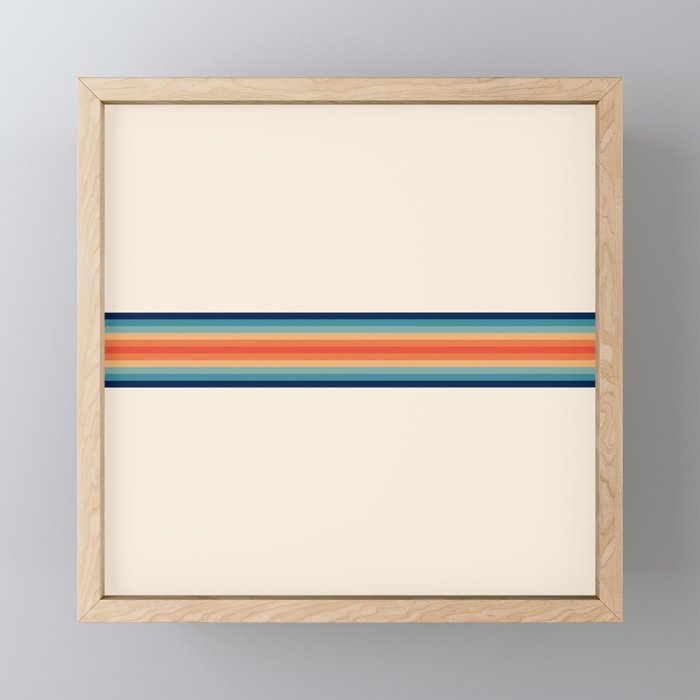 Retro 70s Vintage Summer Style Stripes - Conima Mini Art Print Gallery Image 1