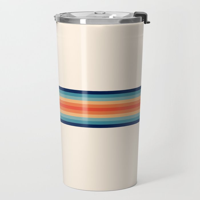 Retro 70s Vintage Summer Style Stripes - Conima Travel Mug Gallery Image 2
