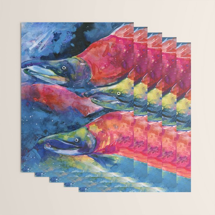 Sockeye Salmon by Kathy Morton Stanion Wrapping Paper Gallery Image 3