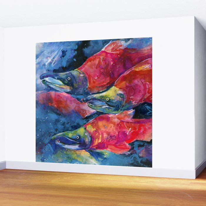 Sockeye Salmon by Kathy Morton Stanion Wall Mural Gallery Image 2