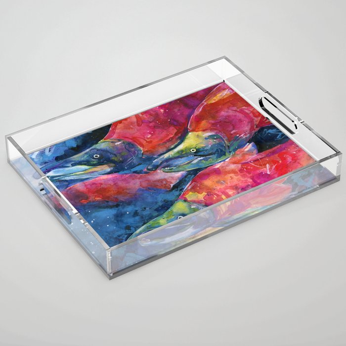 Sockeye Salmon by Kathy Morton Stanion Acrylic Tray Gallery Image 1