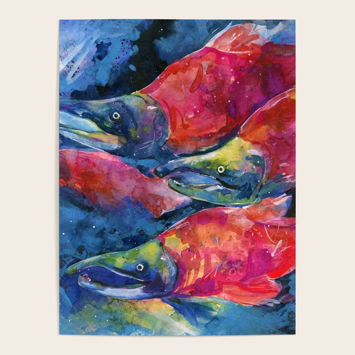 Sockeye Salmon by Kathy Morton Stanion Poster Gallery Image 4