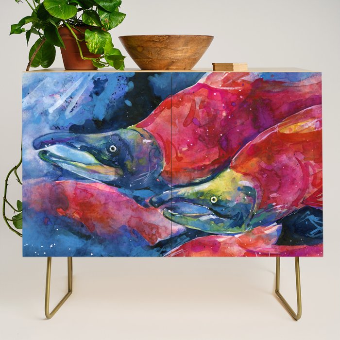 Sockeye Salmon by Kathy Morton Stanion Credenza Gallery Image 1