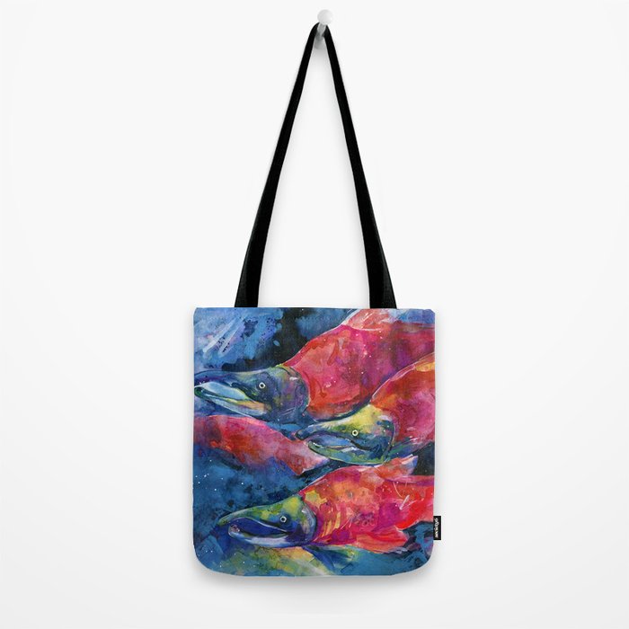 Sockeye Salmon by Kathy Morton Stanion Tote Bag Gallery Image 2