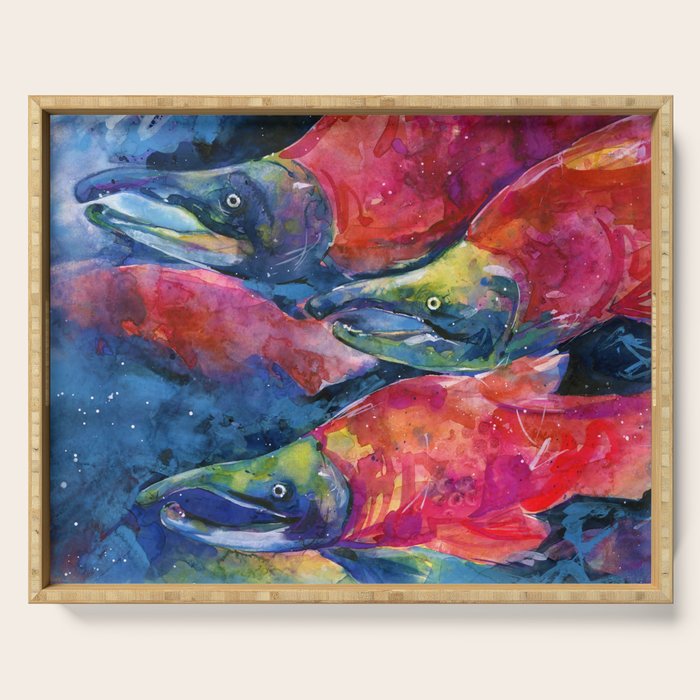 Sockeye Salmon by Kathy Morton Stanion Serving Tray Gallery Image 1