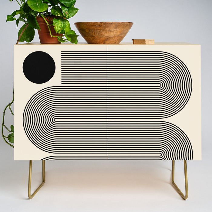 Abstraction_LINE_BLACK_DOT_VISUAL_ART_Minimlism_001A Credenza Gallery Image 1