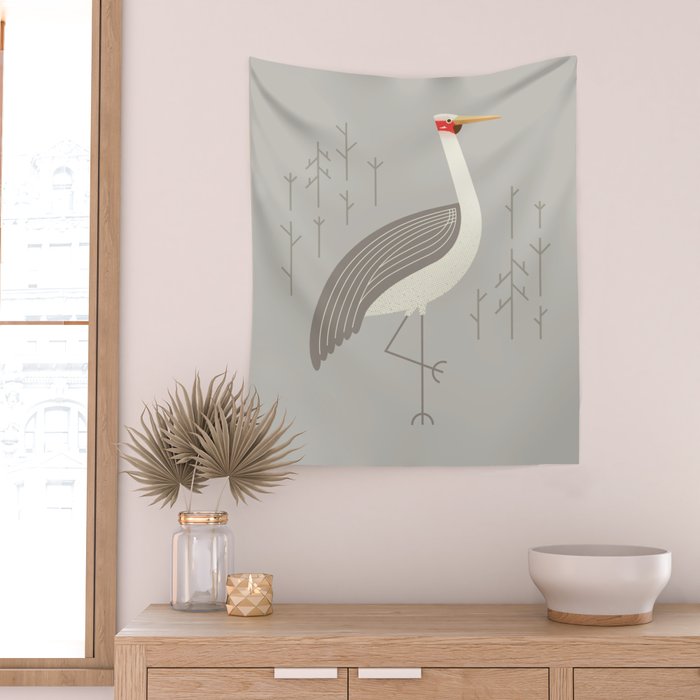 Brolga, Bird of Australia Wall Tapestry Gallery Image 2
