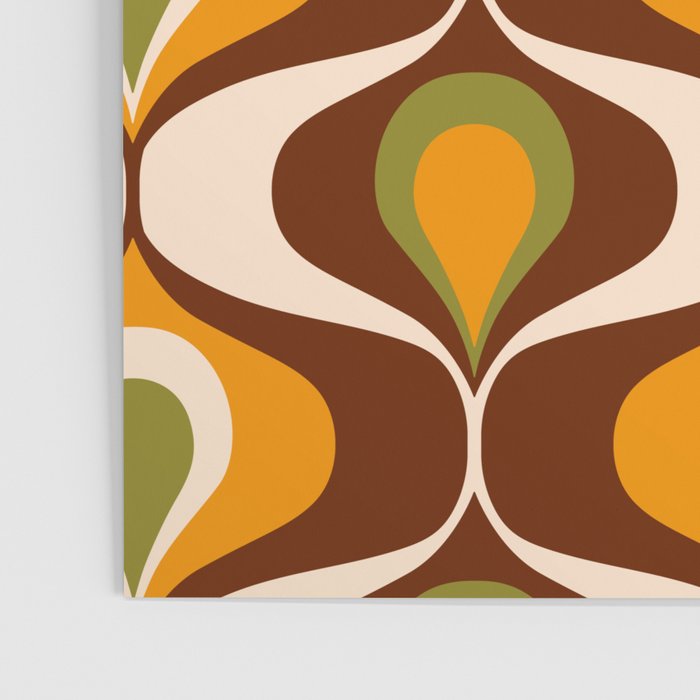 Retro 70s ovals op-art pattern brown, orange Poster Gallery Image 3