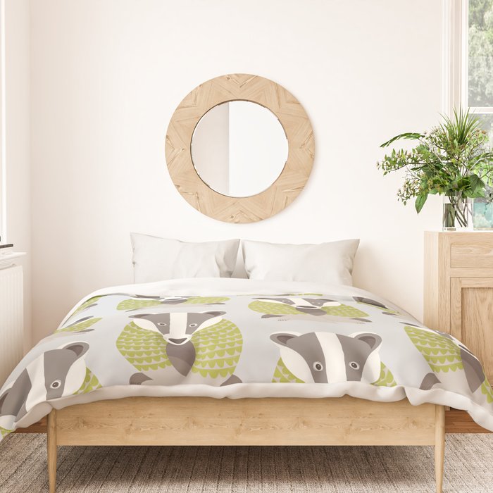 Whimsical Badger Duvet Cover Gallery Image 3